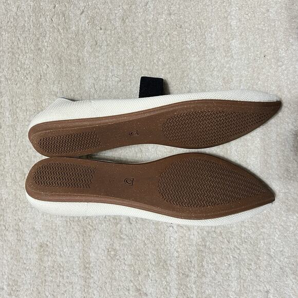 Rothy’s Flats The Point Mary Jane Love Bird White Black Washable Size 10 - Picture 3 of 8